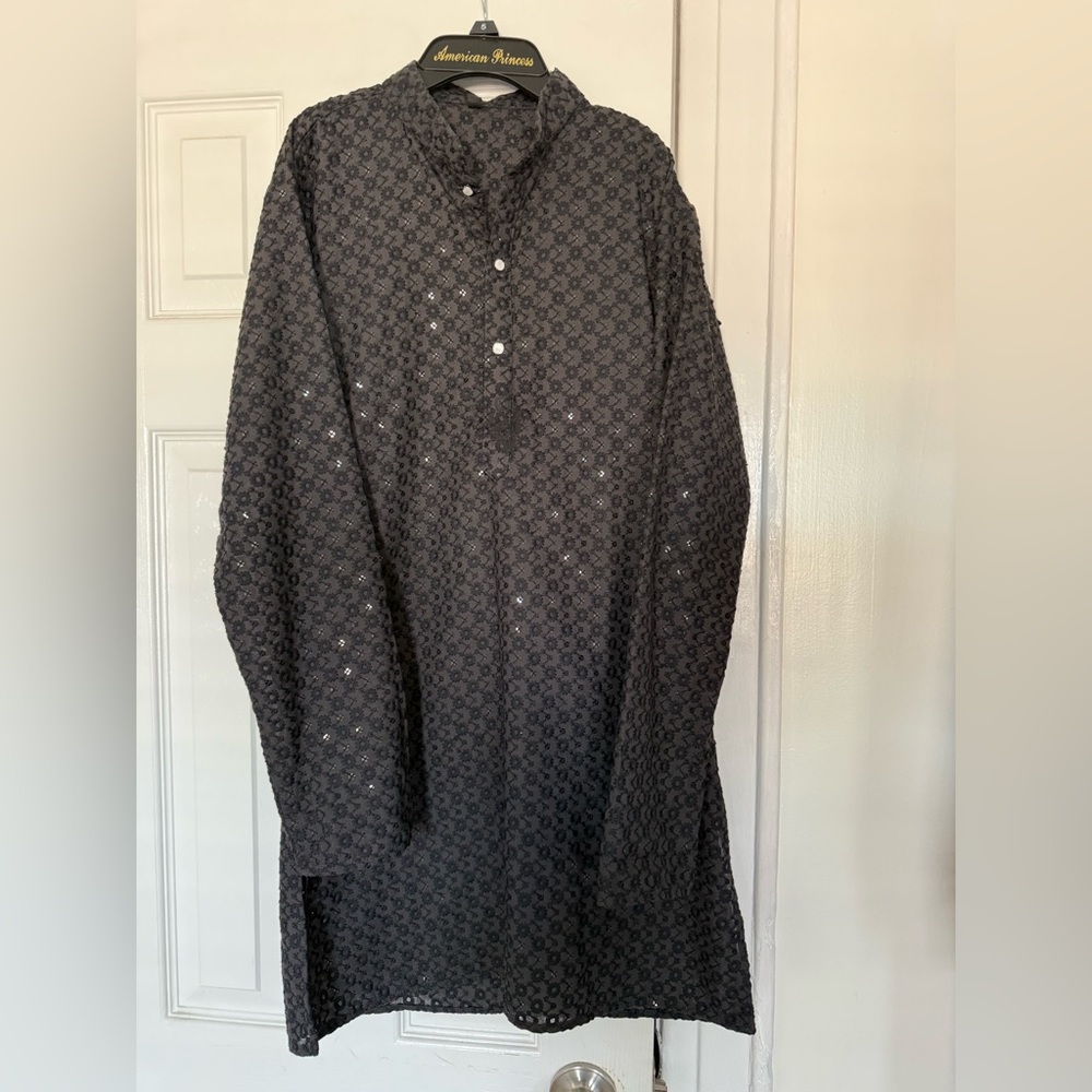 Black Sequin kids panjabi/ kurta with pant